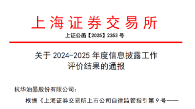 杭華股份信息披露工作喜獲上交所“A級”最高評價！